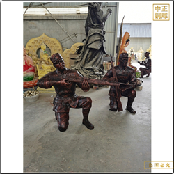 抗戰(zhàn)時期人物銅雕塑 