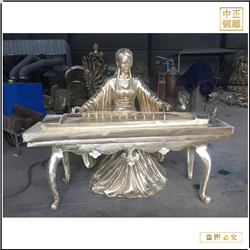 彈古箏人物銅雕塑鑄造 彈古箏人物銅雕塑鑄造