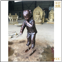 古代小女孩銅雕塑 古代小女孩銅雕塑