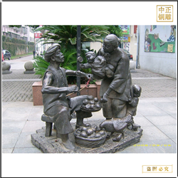 買雞蛋人物銅雕塑加工 買雞蛋人物銅雕塑加工