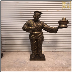 門(mén)口迎賓人物銅雕塑鑄造 門(mén)口迎賓人物銅雕塑鑄造