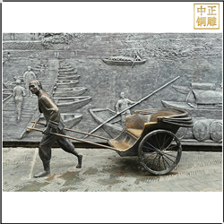 拉車(chē)人物銅雕塑 拉車(chē)人物銅雕塑
