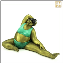 大型廣場(chǎng)練瑜伽人物景觀(guān)雕塑 