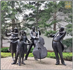 樂隊演唱園林銅雕塑 樂隊演唱園林銅雕塑