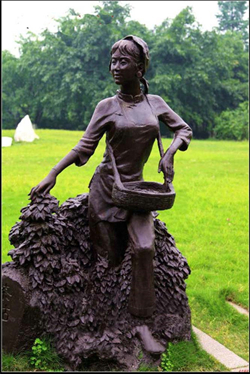 采茶雕塑|采茶銅雕塑